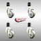 Service Caster 3 Inch 316SS Gray Polyurethane Swivel 1-7/8 Inch Expanding Stem Caster Set SCC SCC-SS316EX20S314-PPUB-178-4 - alternate 4